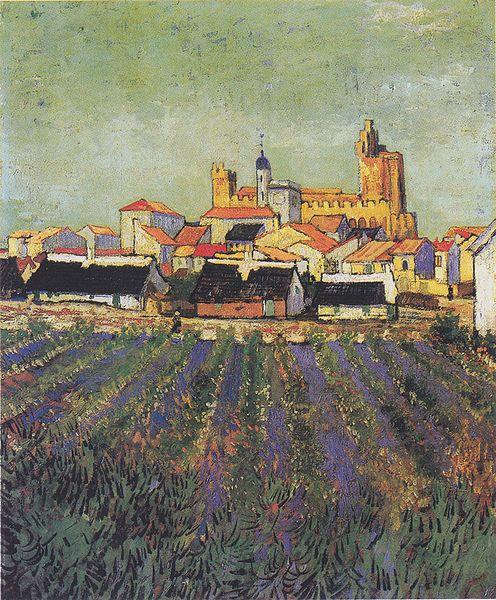 Vincent Van Gogh View to Saites-Maries Sweden oil painting art
